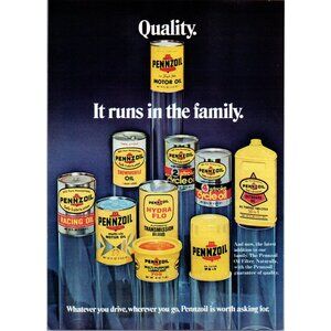 1973 Pennzoil Motorcycle Snowmobile Racing Motor Oil Vintage Print Ad Wall Art